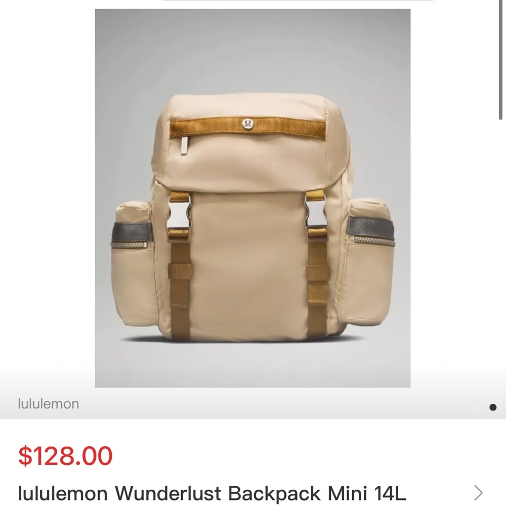 Lululemon Wunderlust Backpack Mini 14L Tan khaki - Picture 6 of 10